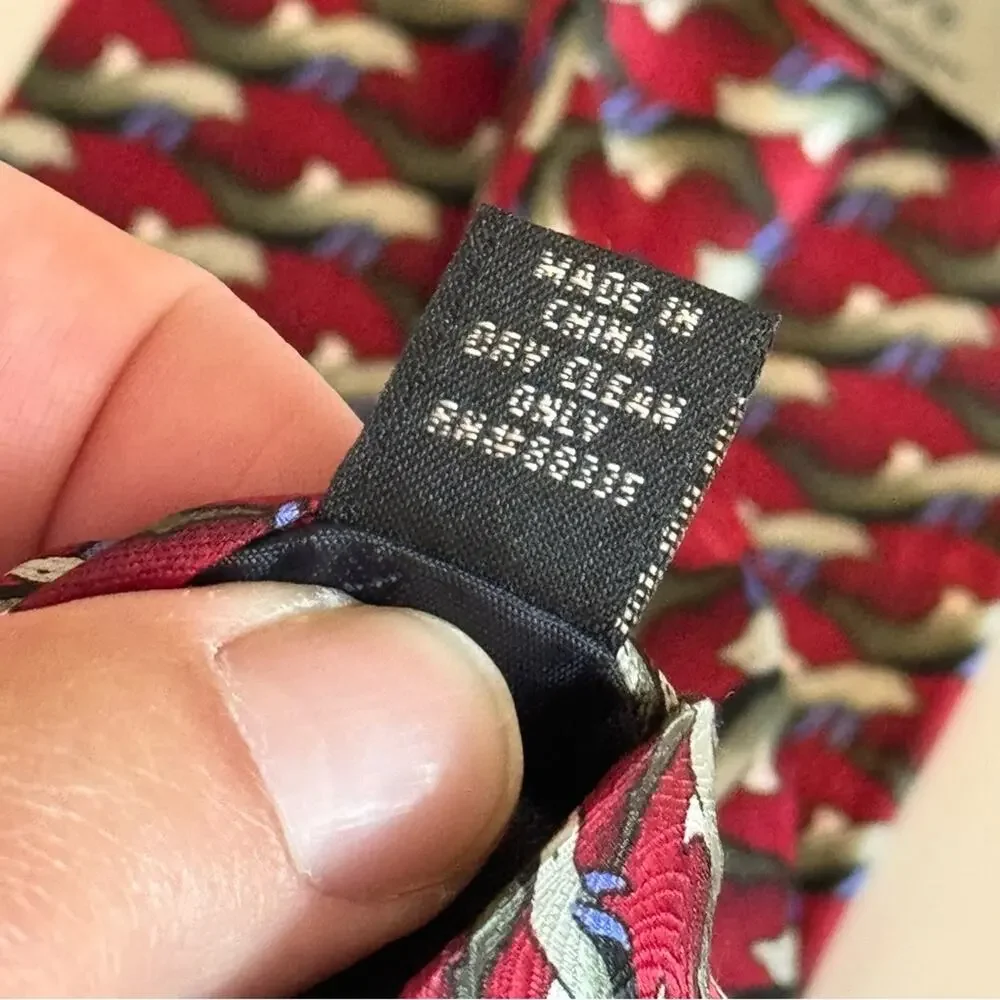 Dolphin The Nature‎ Conservancy Men's Burgundy Adjustable Silk Pointed Neckties